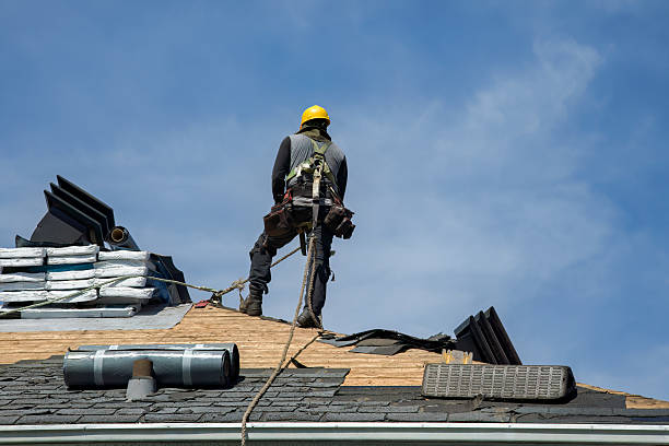 Professional Gutter Installation technician working in Volant, PA